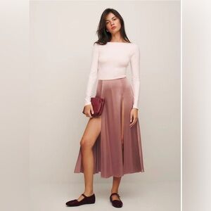 Reformation Vlora Silk Skirt